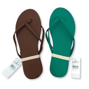 Loft Flip Flop Sandal Bundle Size 8 Brown Green